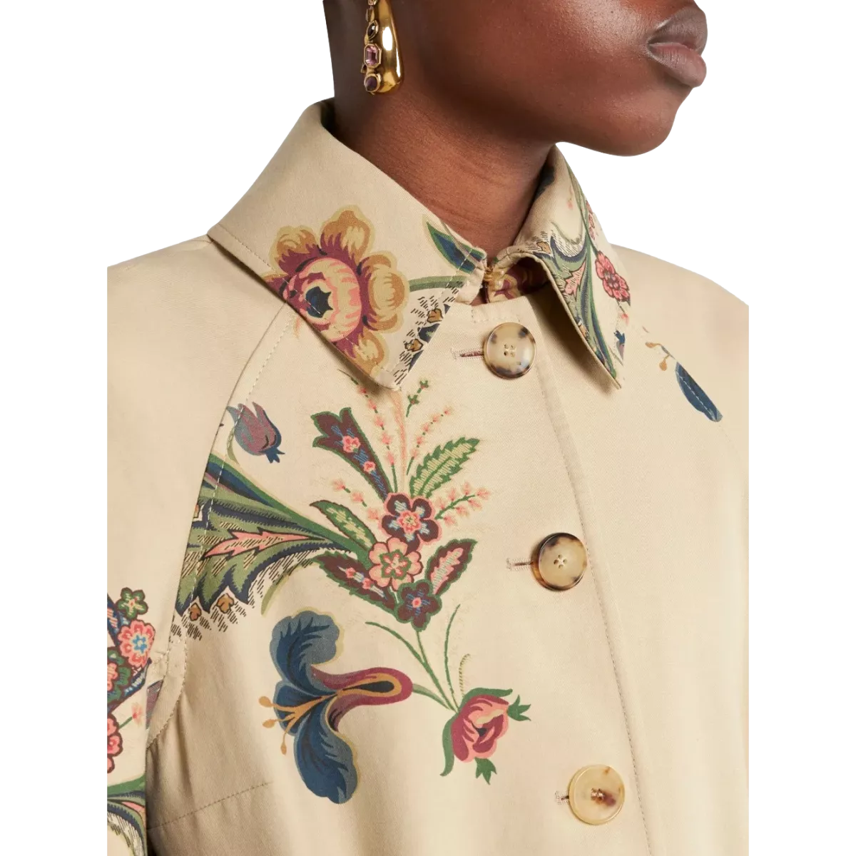 ETRO Etro Floral Cotton Cape - Beige