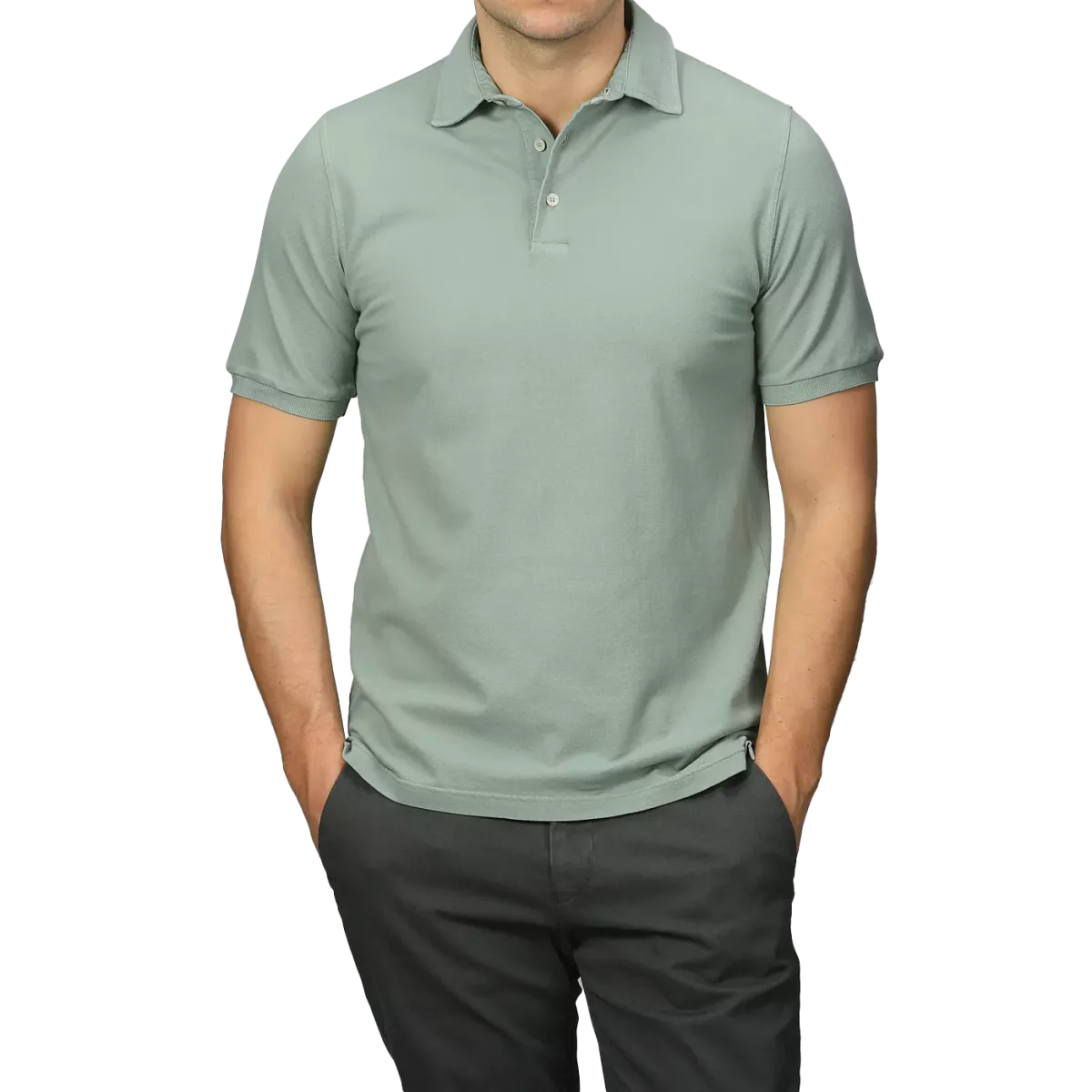 FEDELI Fedeli Polo Piquet Superlight Cotton - Sea Green