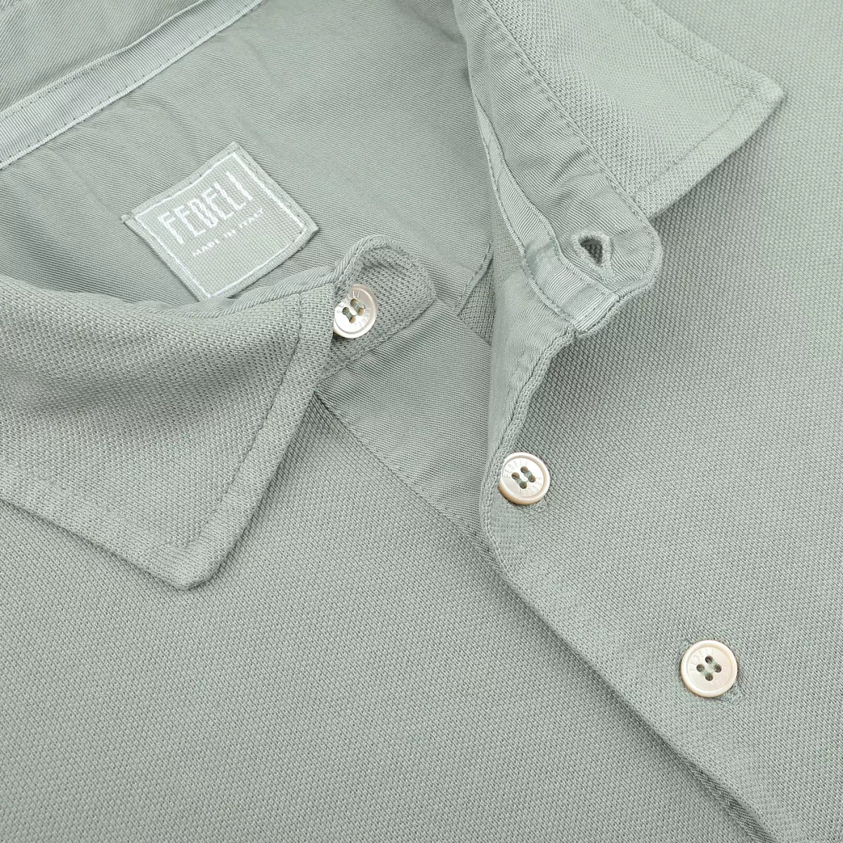 FEDELI Fedeli Polo Piquet Superlight Cotton - Sea Green