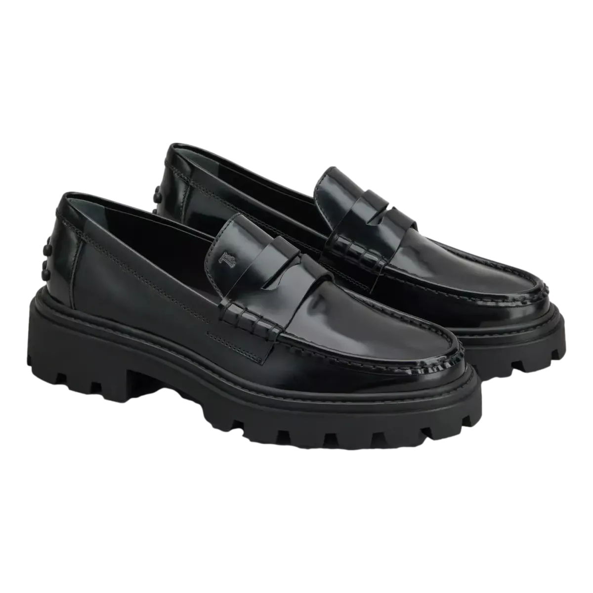 TODS Tod's Leather Loafers Preppy Style Black