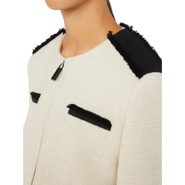 MAXMARA MaxMara Pagaia Cropped Blazer - Ecru/Black