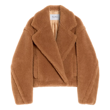 MAXMARA Maxmara cropped teddy bear icon coat in camel