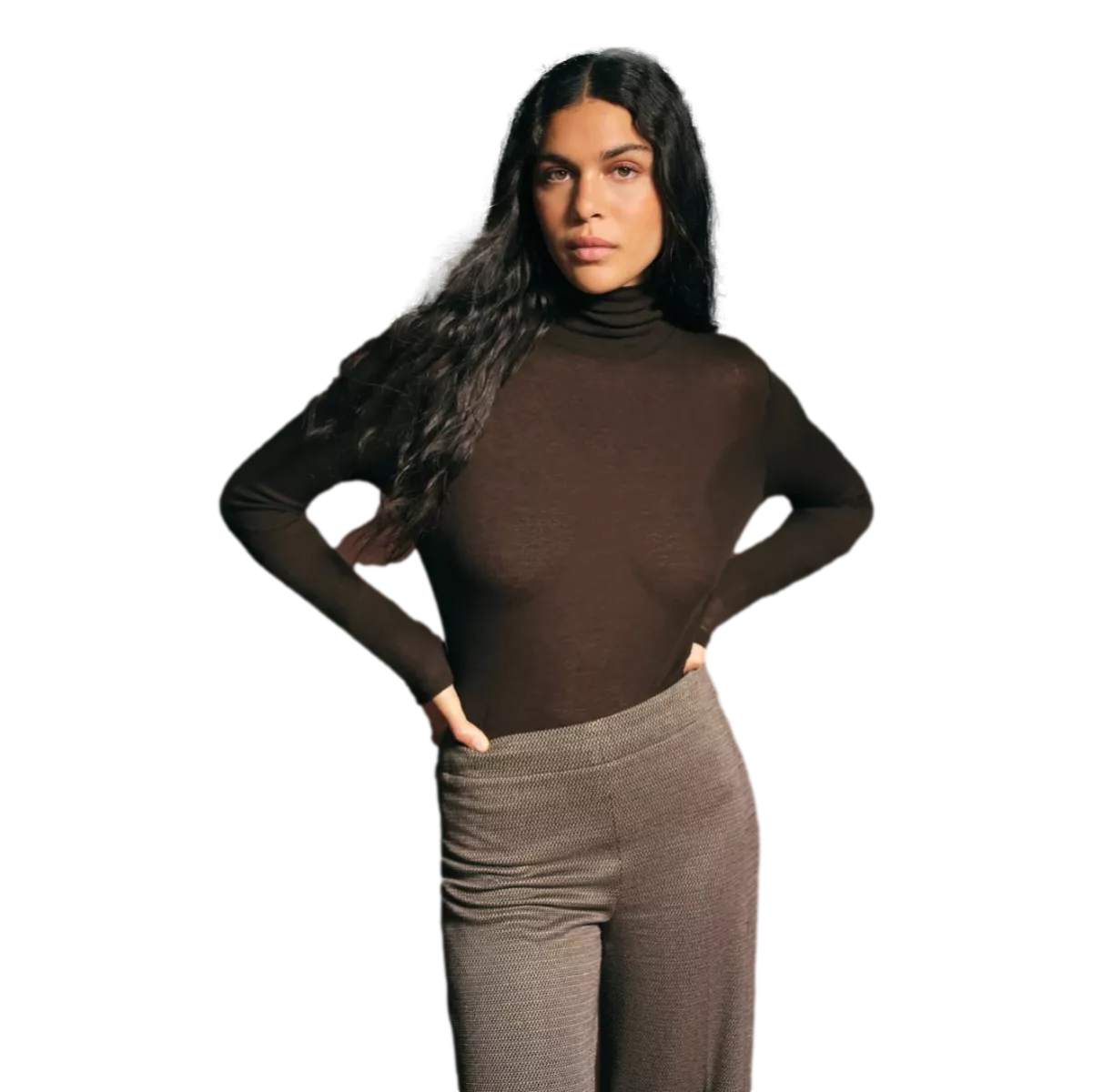 DRYKORN Drykorn Zerafne Top Donkerbruin - Sisera Laren