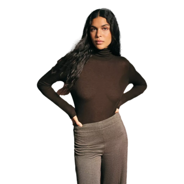 DRYKORN Drykorn Zerafne Top Donkerbruin - Sisera Laren