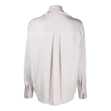 LORENA ANTONIAZZI Lorena Antoniazzi Luna Satin Blouse - Silver Grey