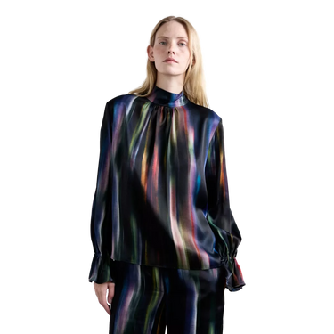 PAUL SMITH Paul Smith Satin Blouse - Black Multicolour