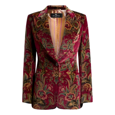 ETRO Etro Floral Velvet Blazer - Bordeaux