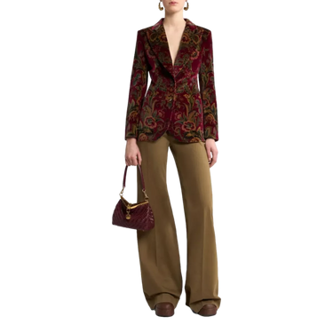 ETRO Etro Floral Velvet Blazer - Bordeaux