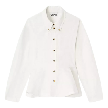 GANNI Ganni Blouse Off White Blouse - Sisera Laren