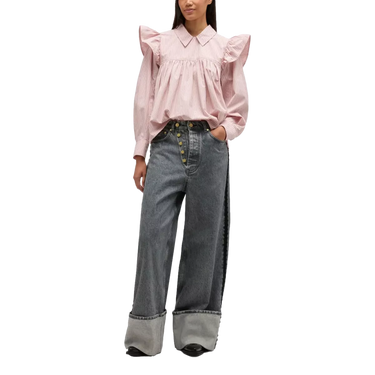 GANNI Ganni Top Lichtgroze Gestreept - Sisera Laren