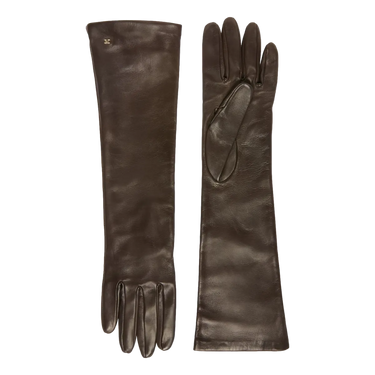 MAXMARA MaxMara Leren Handschoenen Donkerbruin