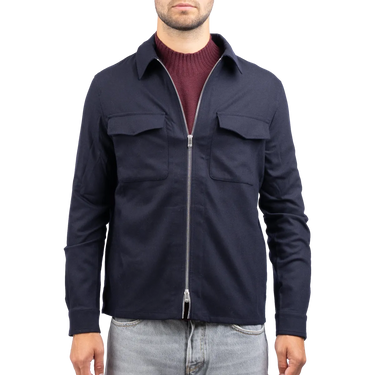 MARCO PESCAROLO Marco Pescarolo Urus Wollen Overshirt -  Donkerblauw