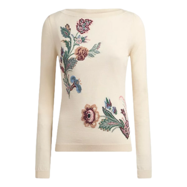 ETRO Etro Pullover With Flower Dessin - Ecru