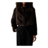 TWINSET Twinset Cropped Jasje Van Imitatiebont - Donkerbruin
