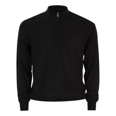 FEDELI Fedeli Wool Half Zip Sweater Black