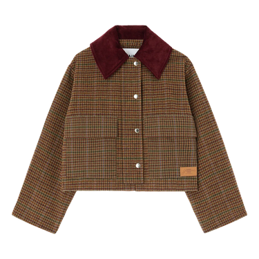 GANNI Ganni Multicolour Jacket Met Bordeaux Kraag