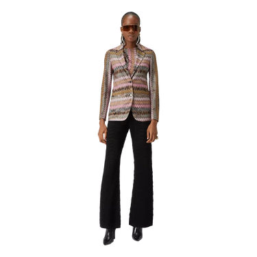 MISSONI Missoni lamé chevron viscose knit blazer