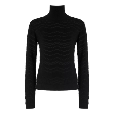 MISSONI Missoni viscose and wool turtleneck with tone-on-tone zigzag