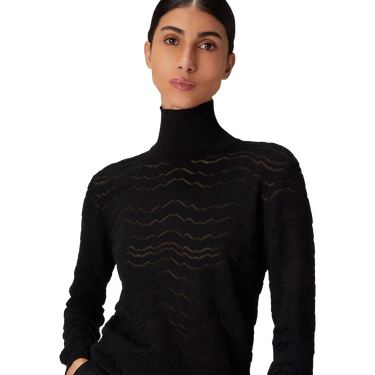 MISSONI Missoni viscose and wool turtleneck with tone-on-tone zigzag