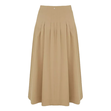 LORENA ANTONIAZZI Lorena Antoniazzi Poplin Cotton Midi Skirt - Camel