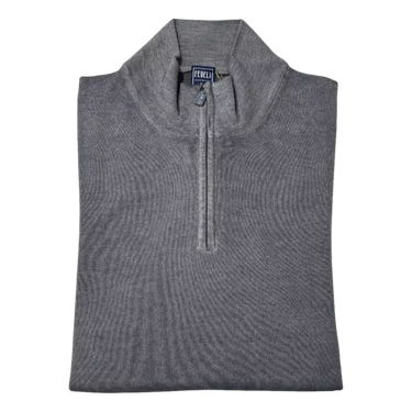 FEDELI Fedeli Cashmere Half Zip Pullover in Grey