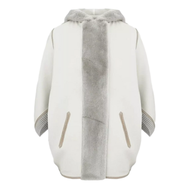 LORENA ANTONIAZZI Lorena Antoniazzi Virgin Wool With Sheepskin Coat - Ecru