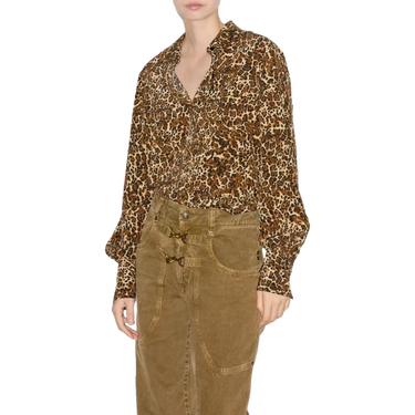 ISABEL MARANT Isabel Marant Teysa flowing shirt in printed silk leopard