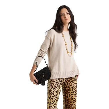 MALIPARMI Maliparmi Cashmere Trui Kiezelkleur - Sisera Laren