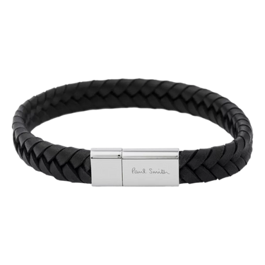 PAUL SMITH Paul Smith black braided leather bracelet