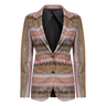 MISSONI Missoni Lamé Chevron Viscose Knit Blazer Rose