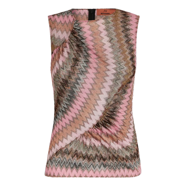 MISSONI Missoni Sleeveless Top In Zigzag Rose Combi