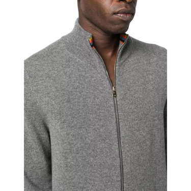 PAUL SMITH Paul Smith Cashmere Zip Up Cardigan Grey