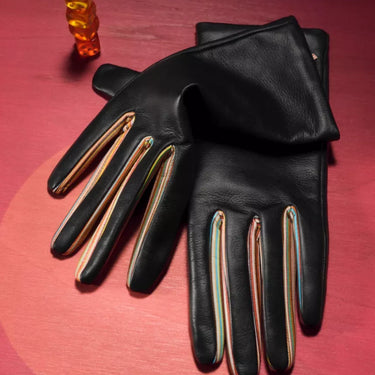 PAUL SMITH Paul Smith Gloves Leather Signature Stripe Black