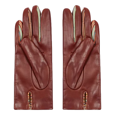 PAUL SMITH Paul Smith Gloves Leather Signature Stripe Coqnac