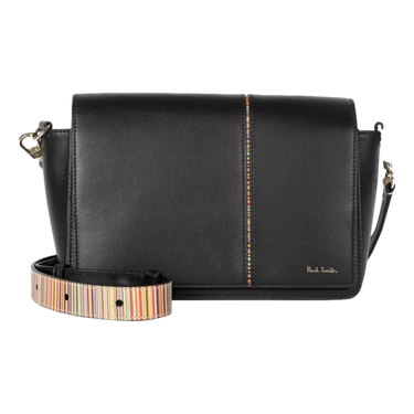 PAUL SMITH Paul Smith Leather Cross-Body Bag 'Signature Stripe' Black