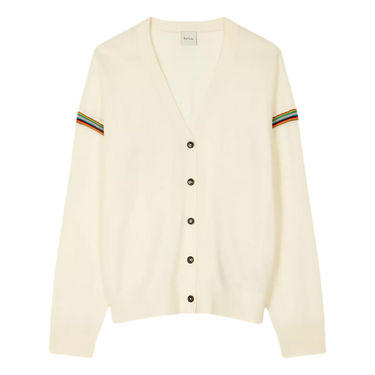 PAUL SMITH Paul Smith Merino Wool 'Signature Stripe' Cardigan Off White