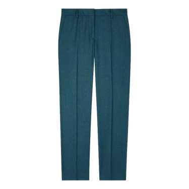 PAUL SMITH Paul Smith Women's Teal Slim-Fit Wool-Cashmere Flannel Trousers