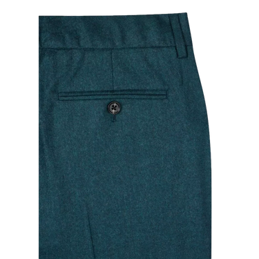 PAUL SMITH Paul Smith Women's Teal Slim-Fit Wool-Cashmere Flannel Trousers