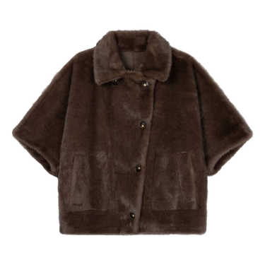 ARMA Arma Clara Faux Fur Overshirt Chocola