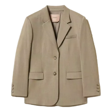 TWINSET Twinset Matte Satin Blazer Taupe/Stone