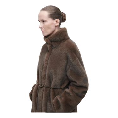 ARMA Arma Freja Faux Fur Manteljas - Chocoladebruin