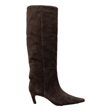 LOLA CRUZ Lola Cruz Hoge Laars Donkerbruin Suede
