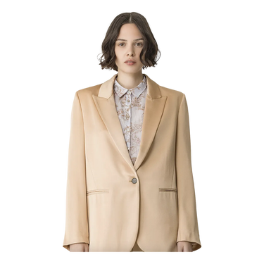 FORTE_FORTE Forte Forte Satin Blazer - Lichtbruin