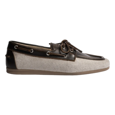 POSA Posa Boat Loafer Linen - Bruin Combi