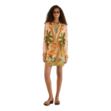 FARMRIO Farmrio Birds Lenzing Ecovero Shirt - Oranje Combi
