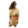 FARMRIO Farmrio Birds Lenzing Ecovero Mini Skirt - Oranje Combi