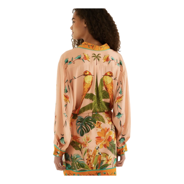 FARMRIO Farmrio Birds Lenzing Ecovero Mini Skirt - Oranje Combi