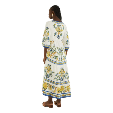 FARMRIO Farmrio Floral Midi Dress - Blauw Combi