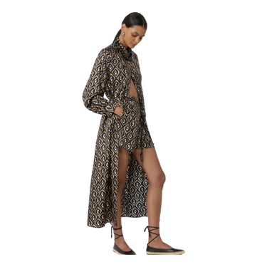 MAXMARA Maxmara Giara Silk Twill Shirt Dress - Zwart Combi