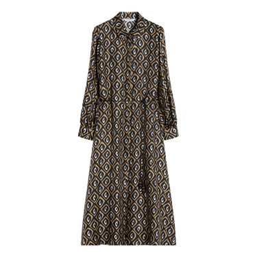 MAXMARA Maxmara Giara Silk Twill Shirt Dress - Zwart Combi